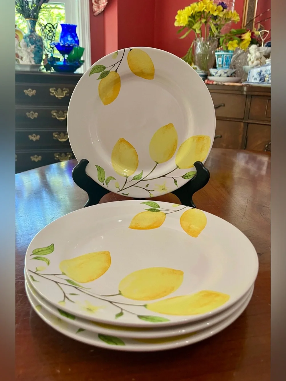 Sur La Table Set of 4/Lemon Salad Plates 8.5